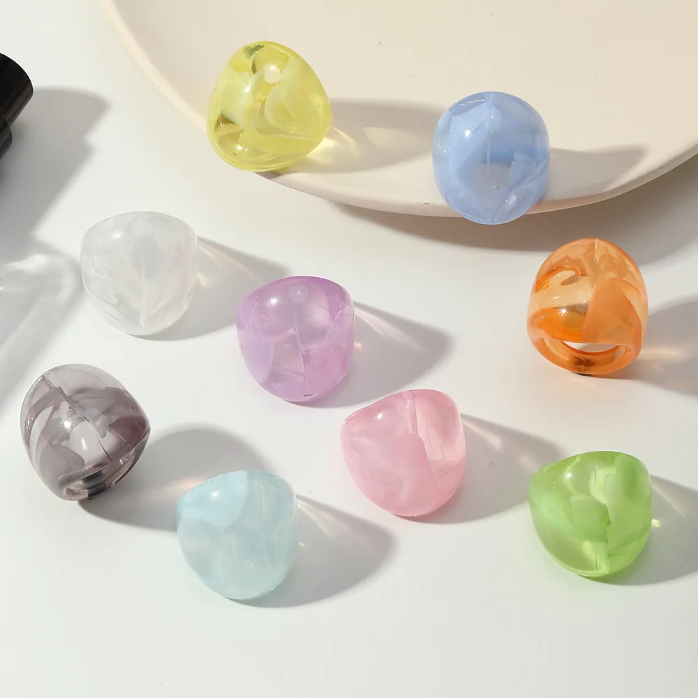 OUYE 2021 New ins wind transparent resin ring irregular jelly color ring index finger ring, Colorful
OUYE 2021 New ins wind transparent resin ring irregular jelly color ring index finger ring, Colorful