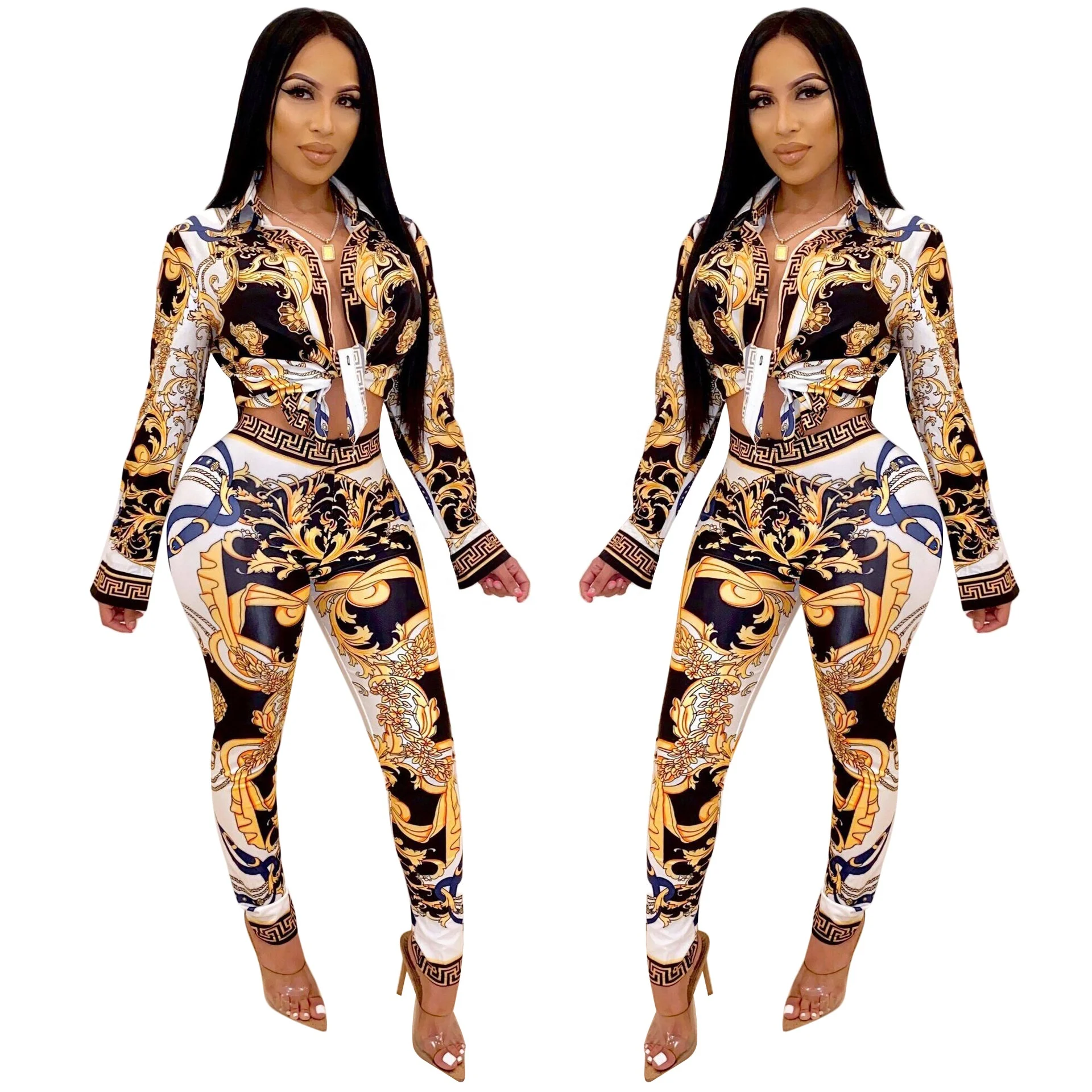 2021 New Arrivals Designer Clothes Famous Digital Printing Women Two Piece Pant Set
2021 New Arrivals Designer Clothes Famous Digital Printing Women Two Piece Pant Set