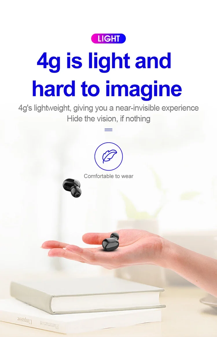 M1 TWS in Ear Wireless Earbuds IPX6 Waterproof Automatic Pairing Wireless Earphone Noise Cancelling Touch Control Headphone - ANKUX.COM