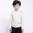 DATA STUDIO Simple Fitness Slim Cotton Solid High Collar Long Sleeve T-Shirt