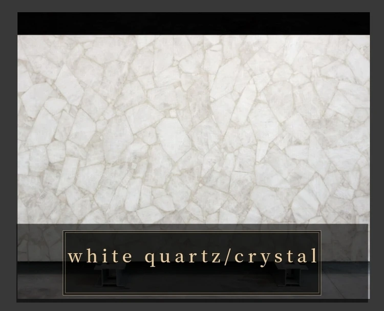 Natural Quartz Crystal Stone Backlit Tile Slab For Furniture Wall