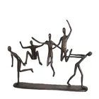 hand-crafted metal art sculpture named "shout and jump for joy" antique home decor vintage cast iron figurine ornament