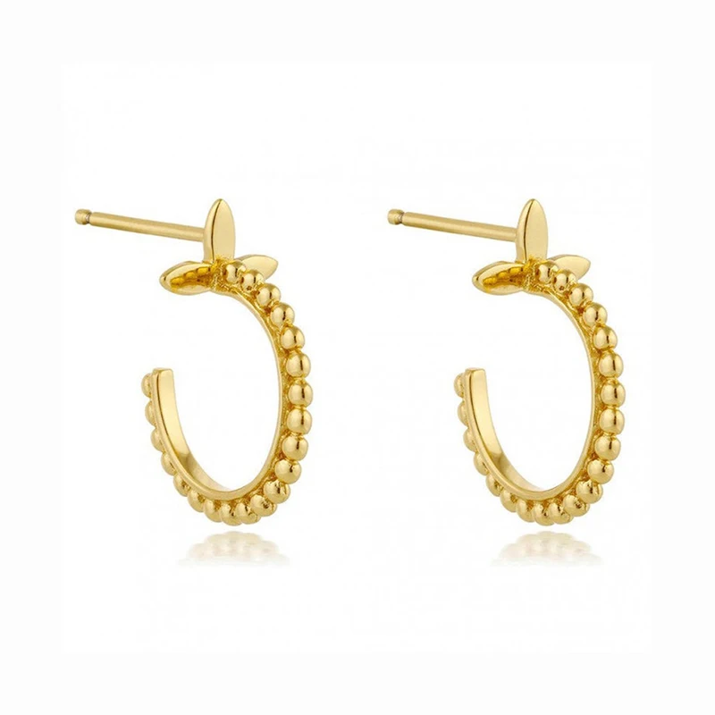 ROXI 925 sterling silver twisted bead gold plated hoop stud earrings jewelry women wholsale
ROXI 925 sterling silver twisted bead gold plated hoop stud earrings jewelry women wholsale