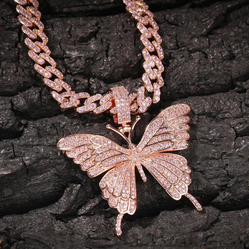 Factory Animal Butterfly Necklace & Pendant Iced Out Tennis Chain Gold Color AAA Cubic Zircon Men's Women Hip hop Rock Jewelry
Factory Animal Butterfly Necklace & Pendant Iced Out Tennis Chain Gold Color AAA Cubic Zircon Men's Women Hip hop Rock Jewelry