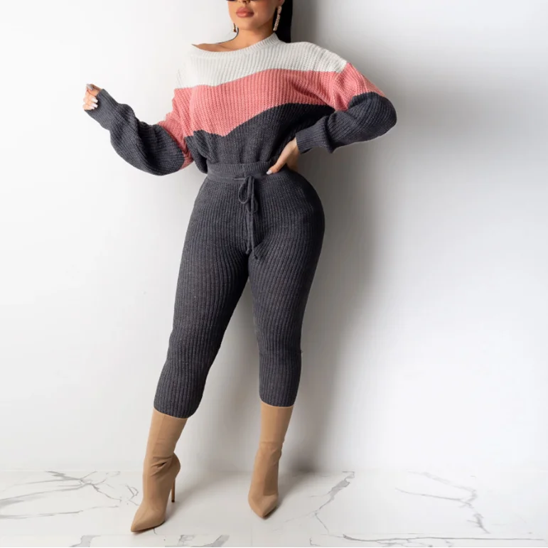 Striped Knitted Sweater Two Piece Set Top and Pants Tracksuit Women's Clothes Winter Outfits Matching Sets New women's suits
Striped Knitted Sweater Two Piece Set Top and Pants Tracksuit Women's Clothes Winter Outfits Matching Sets New women's suits