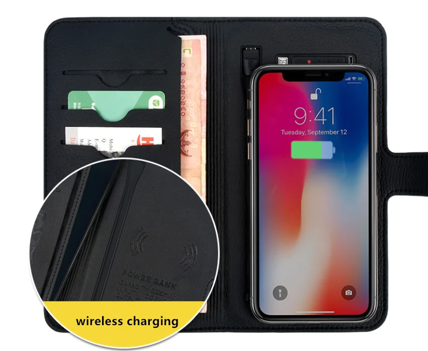 wholesale hot selling men long wallet with card slots photo frame 5000mah mobile phone leather wireless charging wallet, Black/red/brown
wholesale hot selling men long wallet with card slots photo frame 5000mah mobile phone leather wireless charging wallet, Black/red/brown