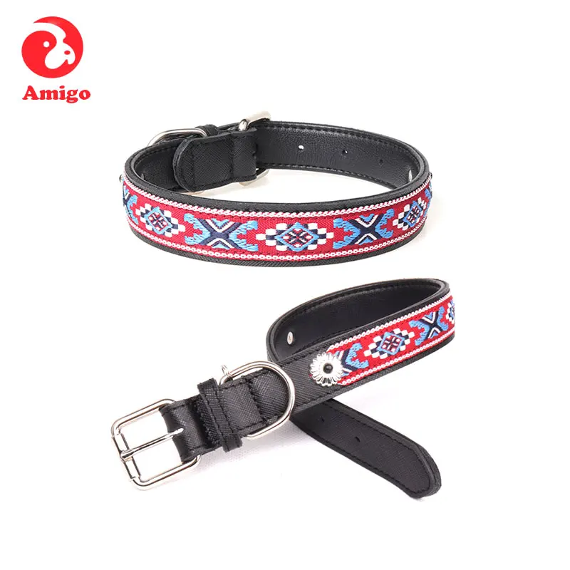 Amigo wholesale national style mandarin customize genuine leather pet dog collar for medium large dogs, Black
Amigo wholesale national style mandarin customize genuine leather pet dog collar for medium large dogs, Black