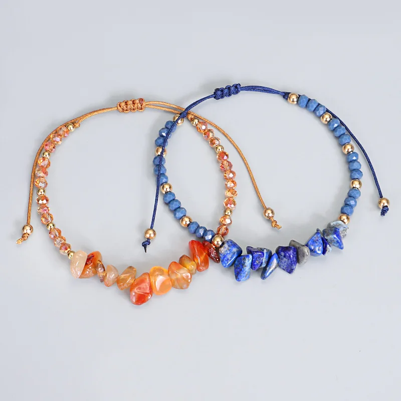 Colorful Natural Stone Beaded Bracelet Adjustable Irregular Natural Gravel Chips Stone Woven Friendship Bracelets
Colorful Natural Stone Beaded Bracelet Adjustable Irregular Natural Gravel Chips Stone Woven Friendship Bracelets