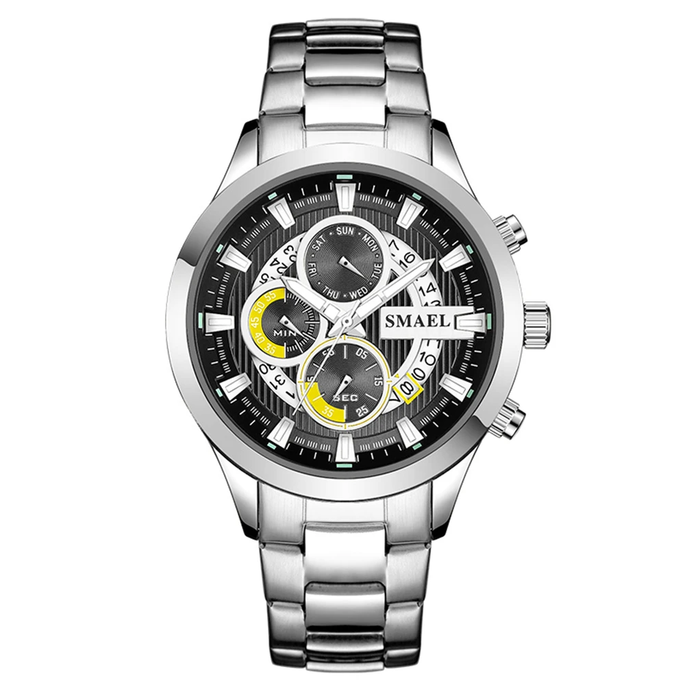 SMAEL 9619 stainless steel watches men wrist with custom logo relojes hombre business golden alloy quartz watch, 5 colors choice
SMAEL 9619 stainless steel watches men wrist with custom logo relojes hombre business golden alloy quartz watch, 5 colors choice