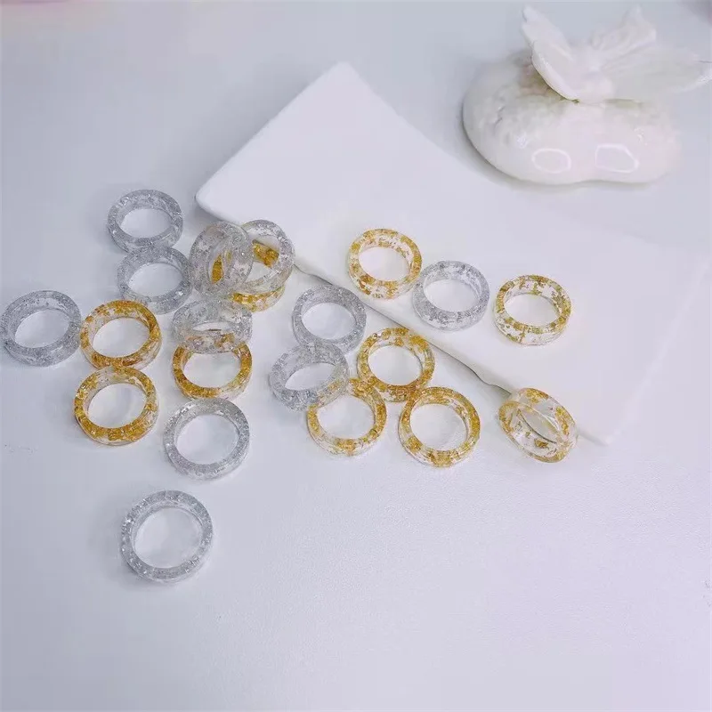 2021 Sailing Jewelry Summer Gold Silver Glitter Foil Texture Band Ring DIY Creative Resin Index Finger Ring
2021 Sailing Jewelry Summer Gold Silver Glitter Foil Texture Band Ring DIY Creative Resin Index Finger Ring