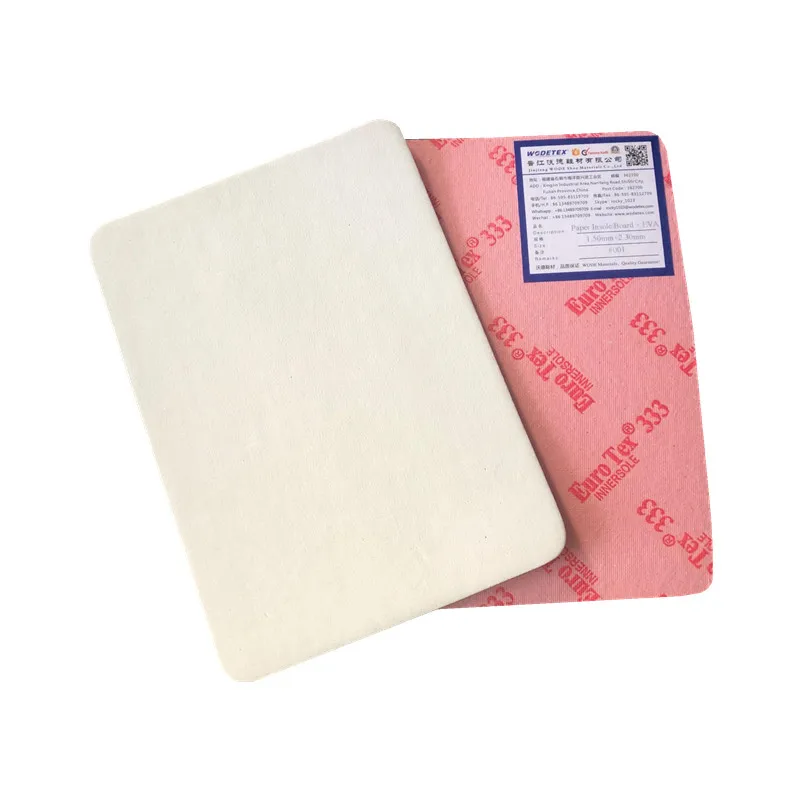 Insole Board High Quality Paper with Eva 500 Sheets 0.3kn/cm2 Eurotex 333 ≥0.25kn/m 0.55±0.2g/cm3 0.90mm-2.50mm Wodetex Fujian
Insole Board High Quality Paper with Eva 500 Sheets 0.3kn/cm2 Eurotex 333 ≥0.25kn/m 0.55±0.2g/cm3 0.90mm-2.50mm Wodetex Fujian