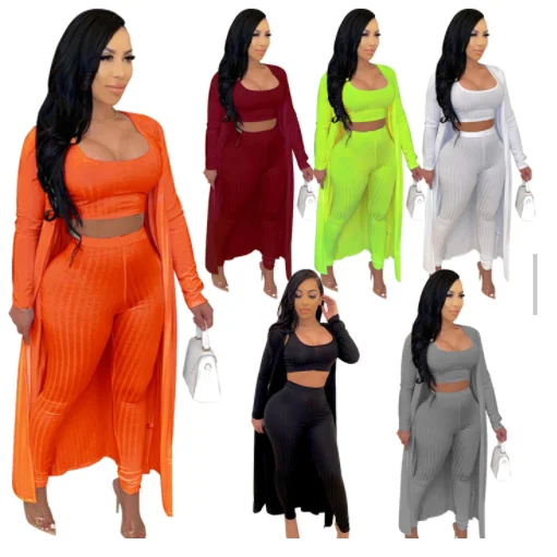 Hot Sale 3 PCS Outfit Tracksuit Solid Color Cardigan Vest Leggings Casual Women Three Piece Set
Hot Sale 3 PCS Outfit Tracksuit Solid Color Cardigan Vest Leggings Casual Women Three Piece Set