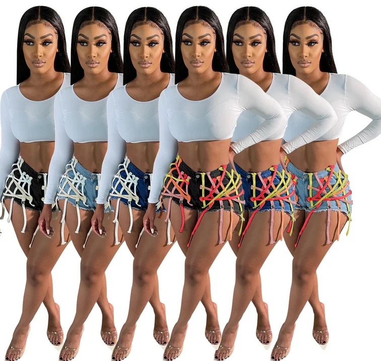 2021 Summer Plus Size Women Shorts Hot Pants Wear Denim Shorts With Strings And Bandage Jeans Short Pants Drawstring Shorts, Photo color
2021 Summer Plus Size Women Shorts Hot Pants Wear Denim Shorts With Strings And Bandage Jeans Short Pants Drawstring Shorts, Photo color
