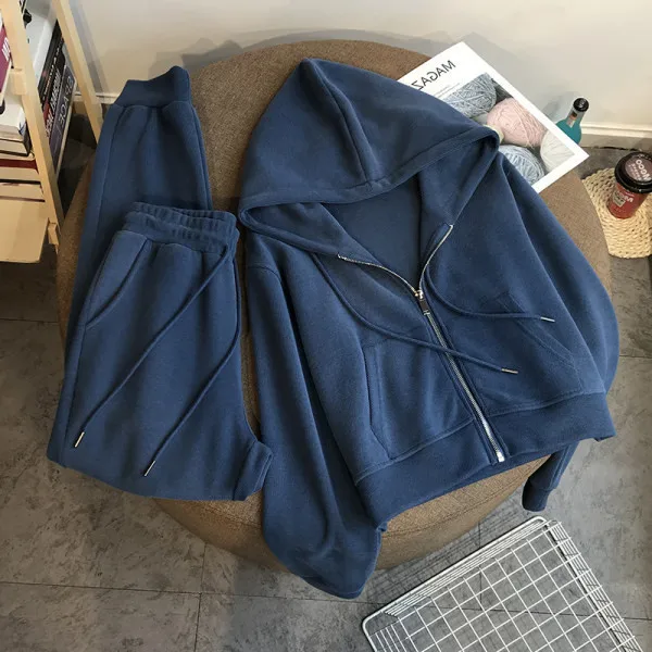 Short zipper cardigan + trousers two piece set women clothing 2020 women tracksuit set, Picture
Short zipper cardigan + trousers two piece set women clothing 2020 women tracksuit set, Picture