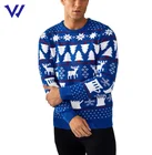 Wholesale Men Knitted Sweater Christmas Sweater Ugly Blue
