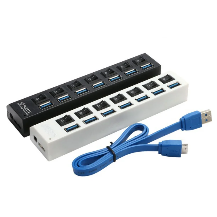 Multi Ports 7-Port USB 3.0 Hub Portable Super Speed Data Transmission Multiple USB30 Port Expander with Switches
Multi Ports 7-Port USB 3.0 Hub Portable Super Speed Data Transmission Multiple USB30 Port Expander with Switches