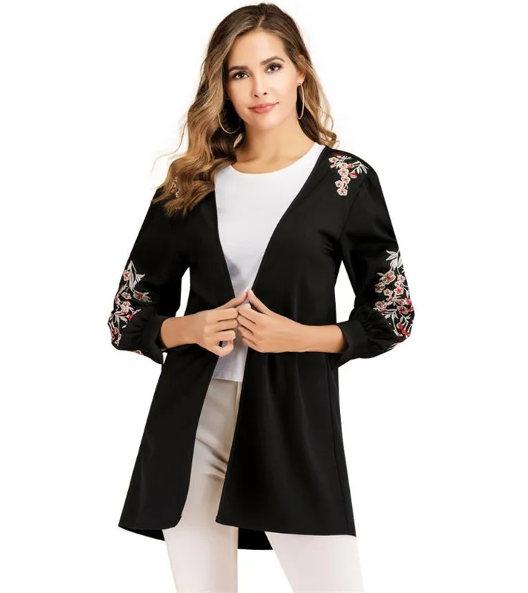 Factory wholesale fashion embroidery women's cardigan sweatshirt with low price, Black
Factory wholesale fashion embroidery women's cardigan sweatshirt with low price, Black