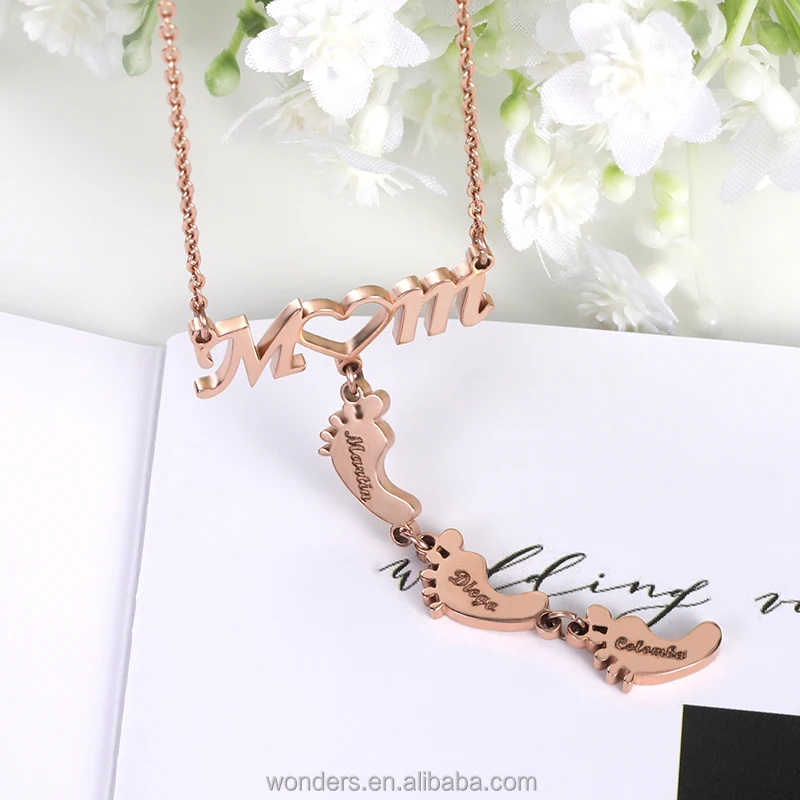 Tiny Foot Baby Name Custom Plate Necklace Personalized Mom Necklace Stainless Steel Birthday Mother Nameplate Jewelry
Tiny Foot Baby Name Custom Plate Necklace Personalized Mom Necklace Stainless Steel Birthday Mother Nameplate Jewelry