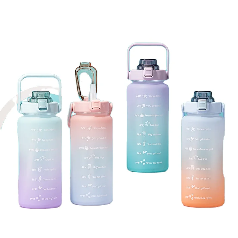 2021 Hot Selling Leakproof Gradient Color 2L Fitness Sports Motivational Gallon Water Bottle with Time Marker and Straw
2021 Hot Selling Leakproof Gradient Color 2L Fitness Sports Motivational Gallon Water Bottle with Time Marker and Straw