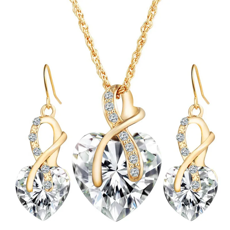 Fashion Women Jewelry Set Luxury Heart Shape Bridal Necklace Set with Earrings & Diamond Statement Korean Bridal Jewelry Set, Picture shows
Fashion Women Jewelry Set Luxury Heart Shape Bridal Necklace Set with Earrings & Diamond Statement Korean Bridal Jewelry Set, Picture shows