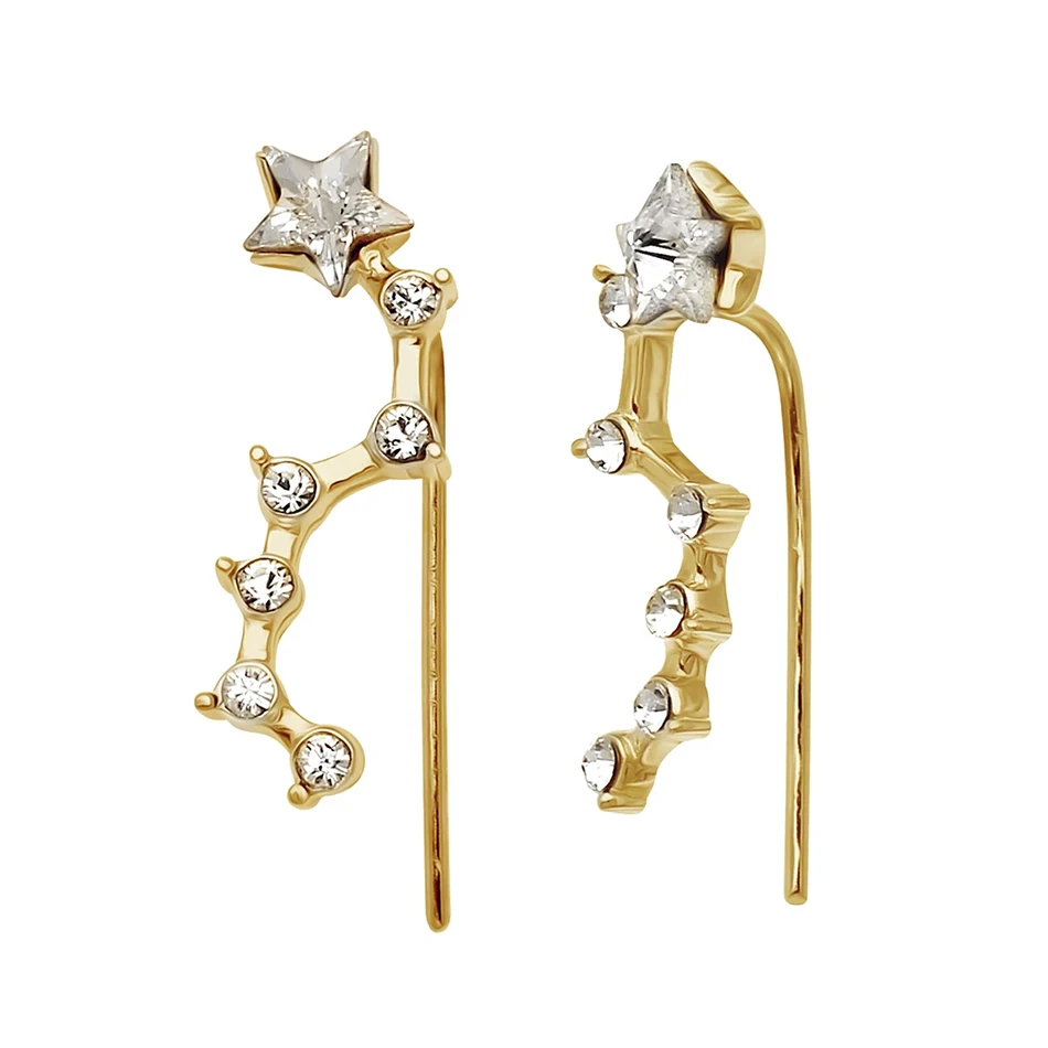 925 sterling silver Ear Climber for women trendy gold plated dangle earrings with cubic zircon
925 sterling silver Ear Climber for women trendy gold plated dangle earrings with cubic zircon