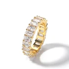 Rings Zircon Stone Yttria Female Engagement Rings Inlaid Pave Rectangular Zircon Stone Rings Fashion Wedding Rings