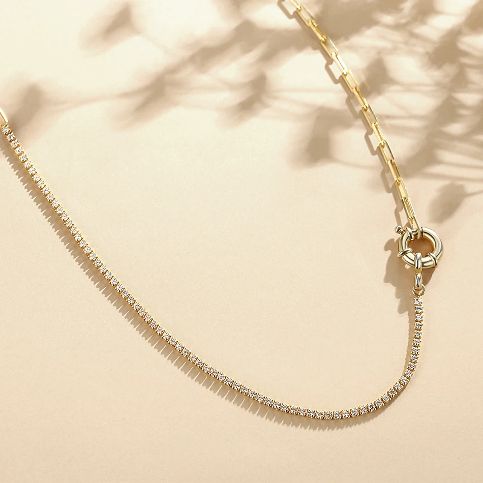Minimalist Jewelry 925 Sterling Silver Chain Necklace 18K Gold Plated Tennis Choker Necklace For Women Mirage Gold Necklace
Minimalist Jewelry 925 Sterling Silver Chain Necklace 18K Gold Plated Tennis Choker Necklace For Women Mirage Gold Necklace