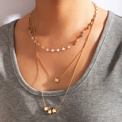 Simple Design Gold Plated Star Necklaces Multi Layers Star Pendant Necklace For Girlfriend
Simple Design Gold Plated Star Necklaces Multi Layers Star Pendant Necklace For Girlfriend