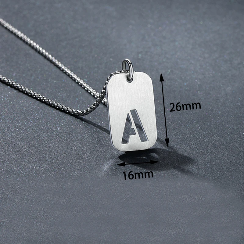 Stainless Steel 26 Initial Letter Alphabet Cut Out Dog Tag Necklace Men's Custom Military Army Dog Tags Necklace Wholesale
Stainless Steel 26 Initial Letter Alphabet Cut Out Dog Tag Necklace Men's Custom Military Army Dog Tags Necklace Wholesale