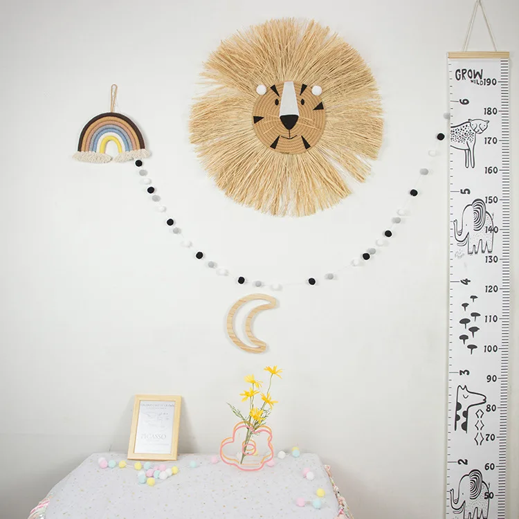 Ins Nordic Handmade Woven Straw Cartoon Lion Tiger Wall Hanging Decoration Kids Room Hanging Decor
Ins Nordic Handmade Woven Straw Cartoon Lion Tiger Wall Hanging Decoration Kids Room Hanging Decor