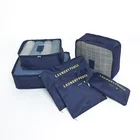 Wholesale promotion polyester clothes packing cube set bag in bag 6 pcs travel pouch set