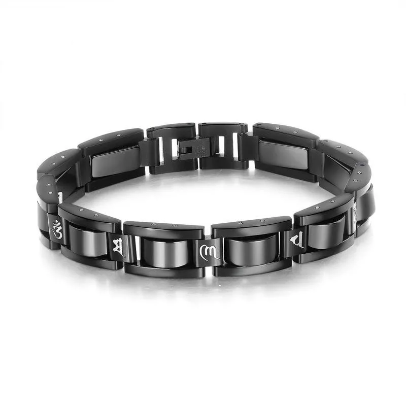 Fashion Accessories Stainless Steel Chain Bracelets Men's Black and Gold Magnetic Bracelet BHB002
Fashion Accessories Stainless Steel Chain Bracelets Men's Black and Gold Magnetic Bracelet BHB002