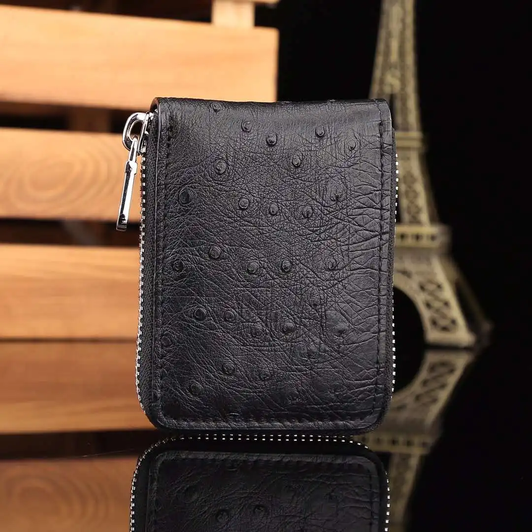 100% Genuine ostrich Leather Male Purses With Zip Coin Pocket customize logo Wallet And Card Holder
100% Genuine ostrich Leather Male Purses With Zip Coin Pocket customize logo Wallet And Card Holder