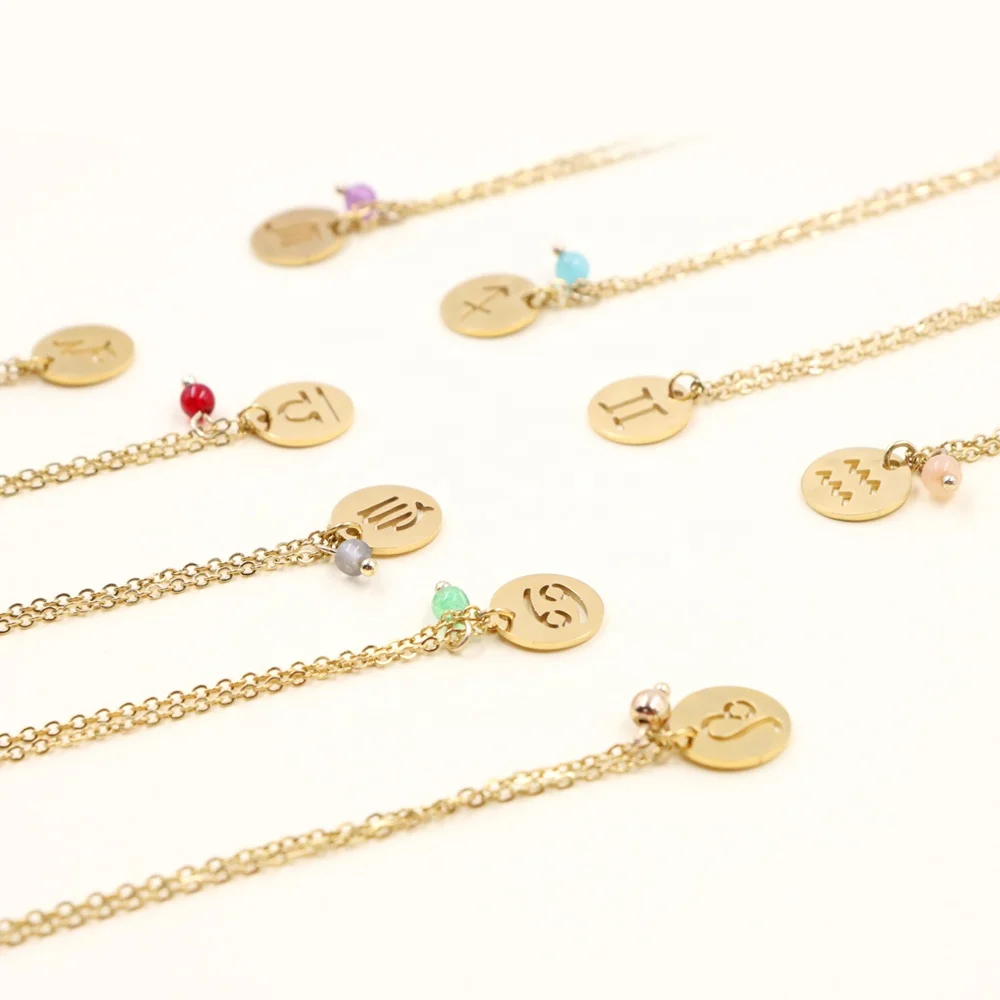 UNIQ Zodiac Embossed Necklace Disc 12 Horoscope Astrology Dangle Drop Unicorn Round Pendant Personalized Necklace for Women
UNIQ Zodiac Embossed Necklace Disc 12 Horoscope Astrology Dangle Drop Unicorn Round Pendant Personalized Necklace for Women