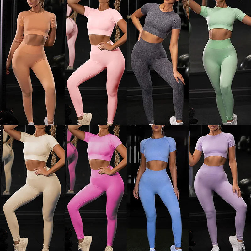 Fitness yoga wear scrunch butt leggings and sport bra two piece set women seamless gym workout clothing
Fitness yoga wear scrunch butt leggings and sport bra two piece set women seamless gym workout clothing