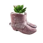 Home Decorating Pot Matte Surface Boots Shape Sky Blue Color Wholesale Home Decorating Plant Pot