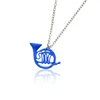 Hot TV Show Jewelry How I Met Your Mother Blue French Horn Pendant Metal Charms Necklaces