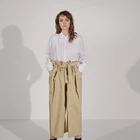 Breathable pleated curve placket 100%tencel china ladies clothing blouses tops