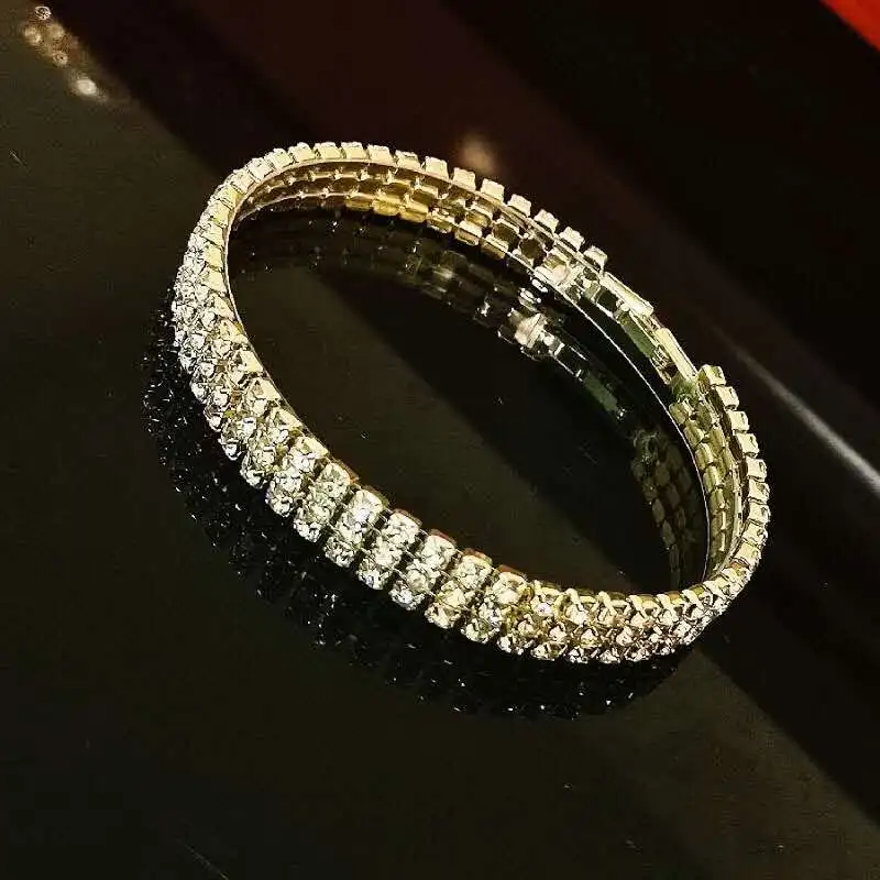 Luxury multi-row cubic zirconia bracelet charm crystal bracelet for women and men's wedding birthday gift, Silver, gold,
Luxury multi-row cubic zirconia bracelet charm crystal bracelet for women and men's wedding birthday gift, Silver, gold,