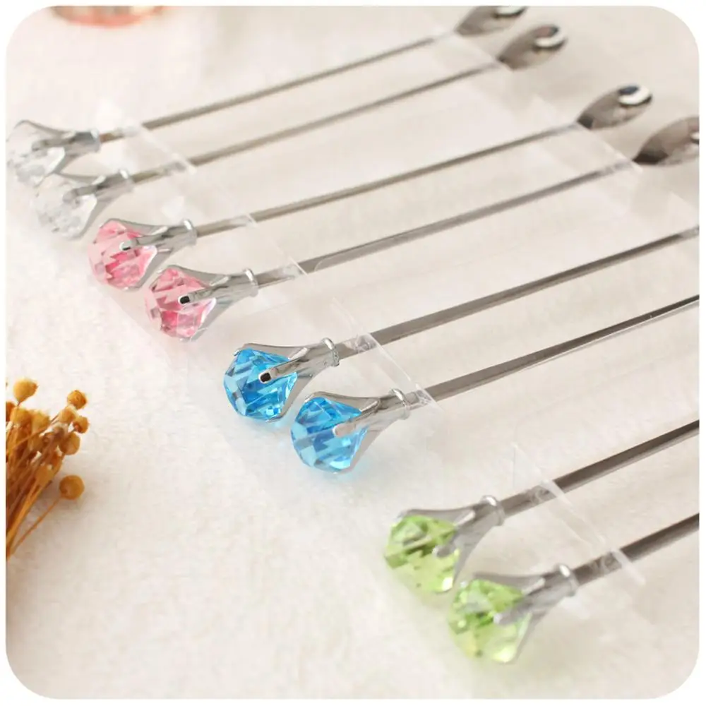 Creative Crystal drop diamond stainless steel spoon long handled coffee dessert spoon tableware 22.2*2cm, Army green, sky blue, pink, violet, purple, blue
Creative Crystal drop diamond stainless steel spoon long handled coffee dessert spoon tableware 22.2*2cm, Army green, sky blue, pink, violet, purple, blue