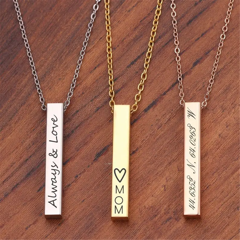 3D carved personalized custom information name necklace Stainless steel pendant necklace Men's and women's necklace jewelry, Customized color
3D carved personalized custom information name necklace Stainless steel pendant necklace Men's and women's necklace jewelry, Customized color