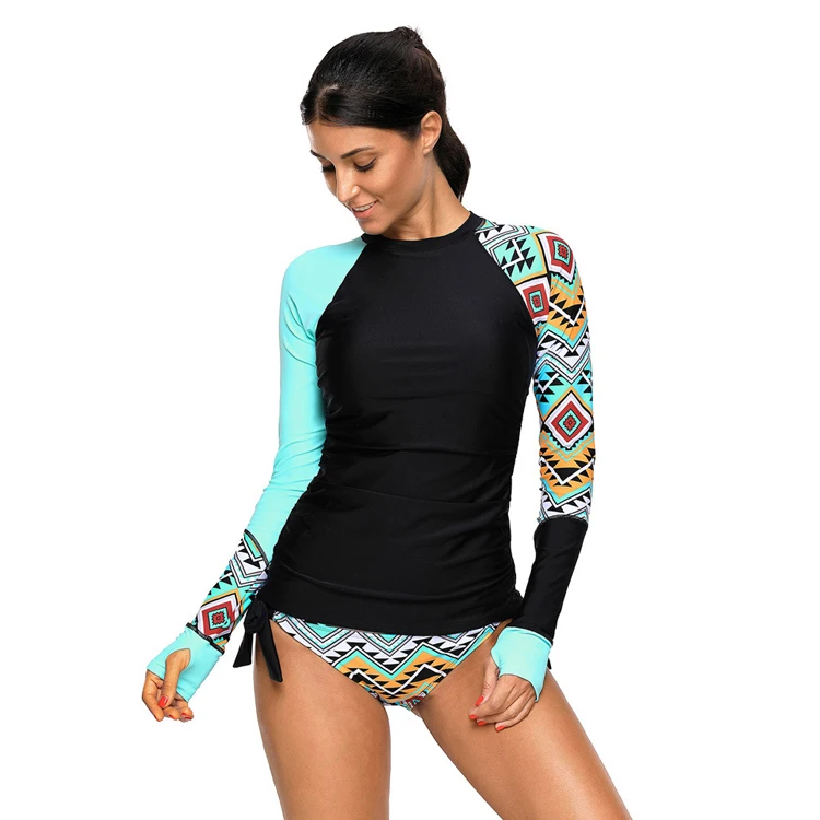 Tankinis Long-sleeve split swimsuit 2020 new ladies conservative round neck low waist printed lace-up swimsuit
Tankinis Long-sleeve split swimsuit 2020 new ladies conservative round neck low waist printed lace-up swimsuit