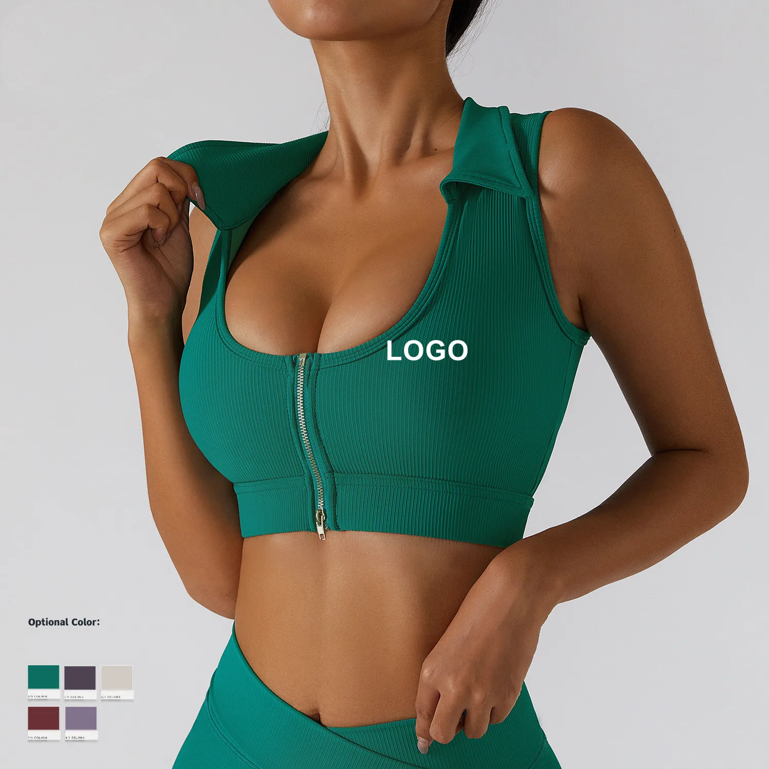 2022 New ribbed ladies bra for women collar zipper push up bra fitness yoga sports bra
2022 New ribbed ladies bra for women collar zipper push up bra fitness yoga sports bra