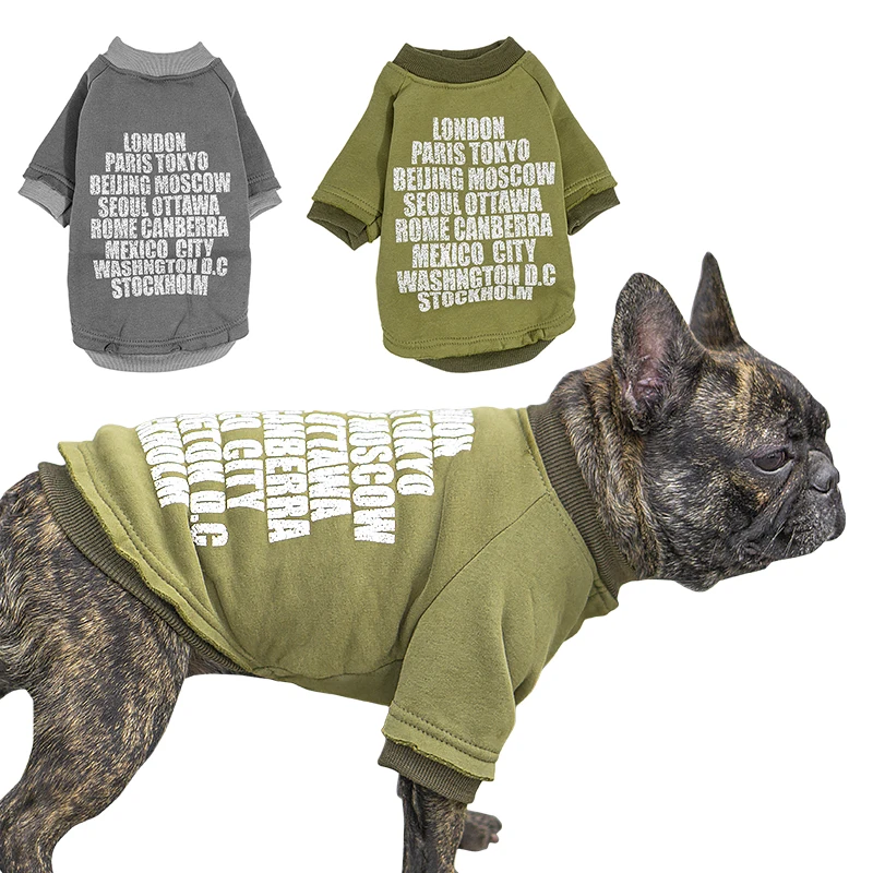Fashion Designers Winter Warm Velvet Pullover Printed Pet Coat Sweater Dog Clothes For Small Size Dog, Dark grey, army green or customized color
Fashion Designers Winter Warm Velvet Pullover Printed Pet Coat Sweater Dog Clothes For Small Size Dog, Dark grey, army green or customized color