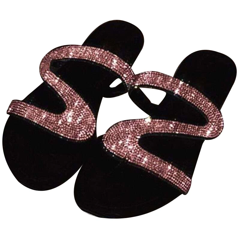 Summer Women Sandals Sliver Crystal Shiny Slip-on Cut Out Ladies Flat Sandals Outdoor Holiday Slides
Summer Women Sandals Sliver Crystal Shiny Slip-on Cut Out Ladies Flat Sandals Outdoor Holiday Slides