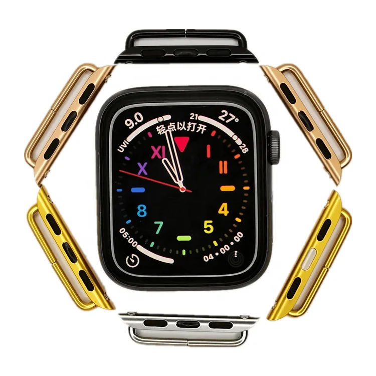 Strap adapter compatible with all Apple watch models large case size (42mm or 44mm) fits 22mm strap polished stainless steel, Silver/ black/gold/ rose gold. can be customized in more colors
Strap adapter compatible with all Apple watch models large case size (42mm or 44mm) fits 22mm strap polished stainless steel, Silver/ black/gold/ rose gold. can be customized in more colors