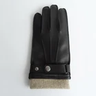 Daily life comfortable wool lined genuine leather men driving deer gloves