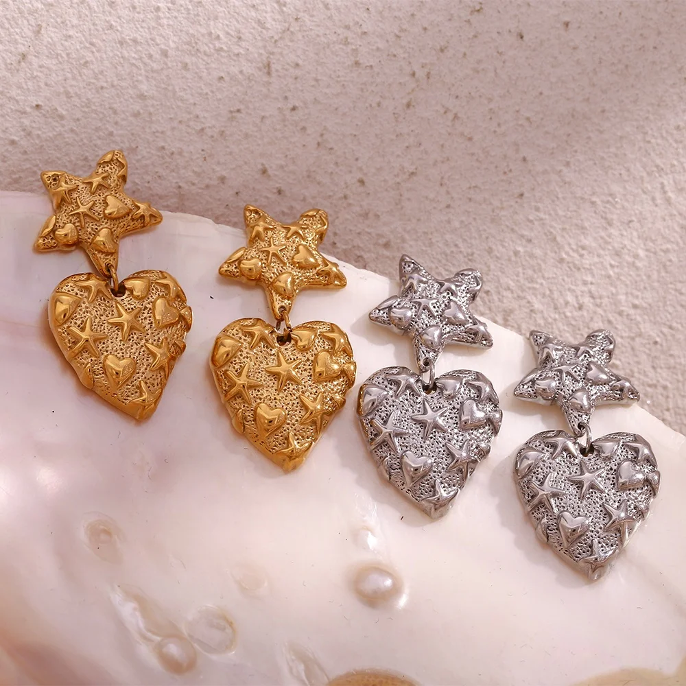 Engraved Heart Coral Drop Earrings Gold Plated Women Jewelry Waterproof Stainless Steel Womens Earrings
Engraved Heart Coral Drop Earrings Gold Plated Women Jewelry Waterproof Stainless Steel Womens Earrings