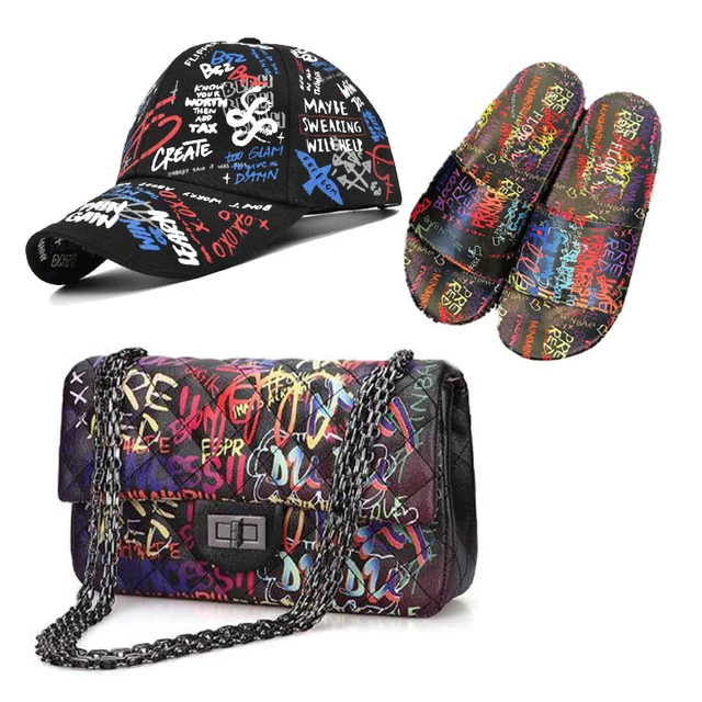 Summer Graffiti Hat And Fashion Purses Slippers Baseball Cap And Bags Sets Designer Sandals With Handbags Wholesale Women Shoes
Summer Graffiti Hat And Fashion Purses Slippers Baseball Cap And Bags Sets Designer Sandals With Handbags Wholesale Women Shoes