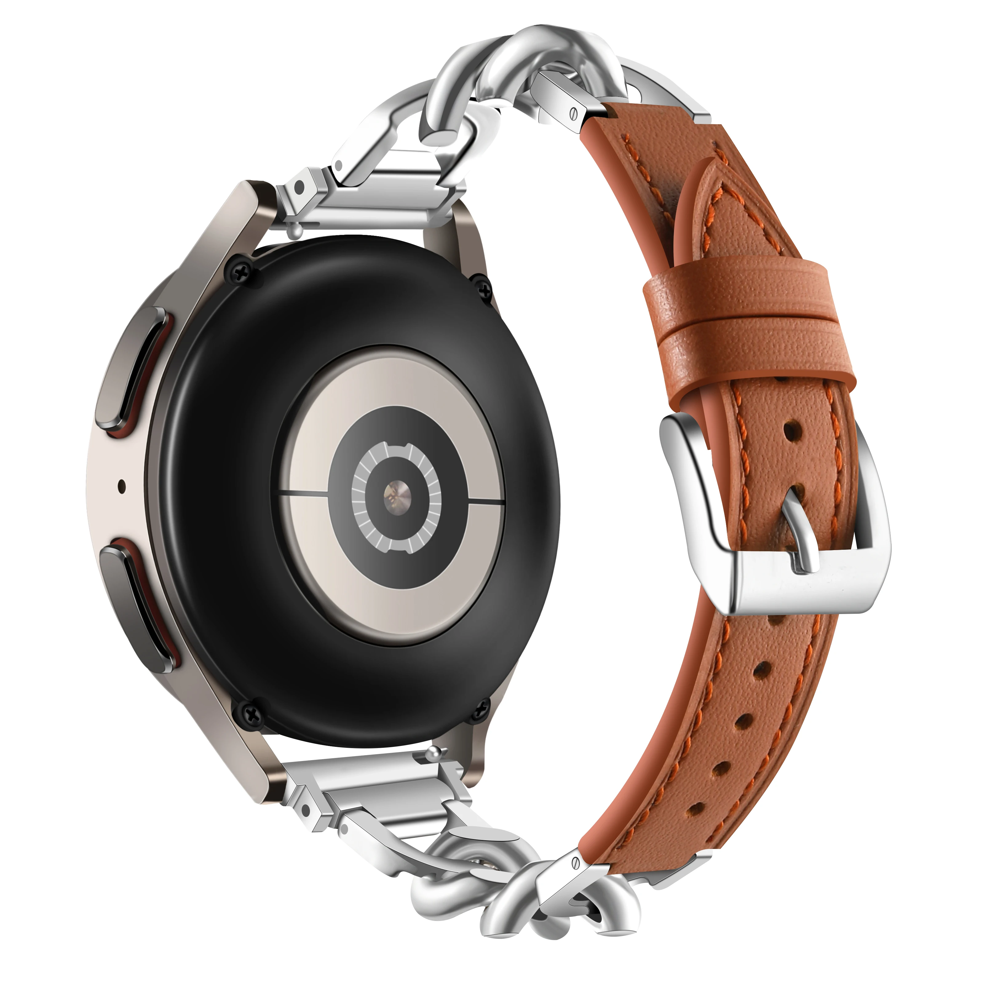 Genuine Leather Strap Cow Leather Stainless Steel Metal Fashion Woman Smart Watch Band For Samsung Galaxy Watch
Genuine Leather Strap Cow Leather Stainless Steel Metal Fashion Woman Smart Watch Band For Samsung Galaxy Watch